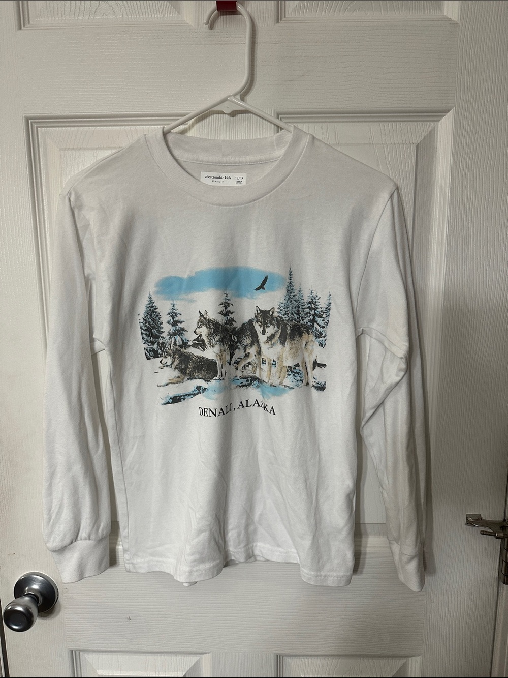 abercrombie kids White Relaxed Crew Tee